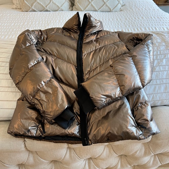 Athleta Shiny Bronze Puffer Jacket - Picture 8 of 8